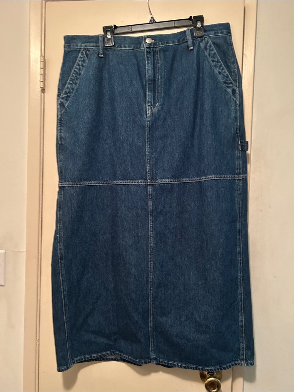 Madewell Dark Blue carpenter Denim Skirt